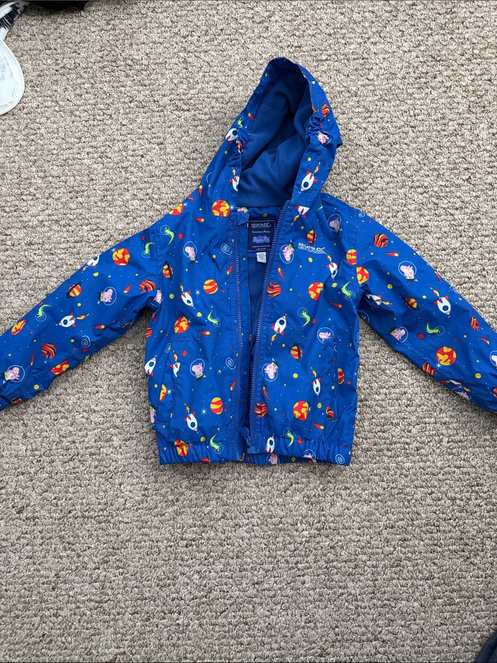 Peppa Pig Blue Space-Print Hooded Raincoat for Kids